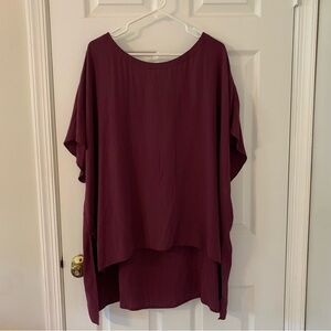 Eileen Fisher Purple Oversized Tunic Blouse